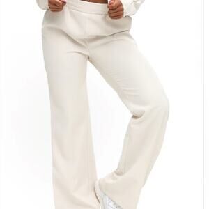 BuffBunny Cream Snap Side Pant | Size M | Athleisure